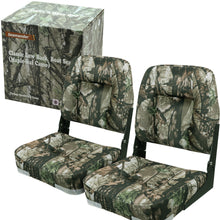 Load image into Gallery viewer, Seamander Camouflage Low Back Fold Down Boat Seats (2 Seats)