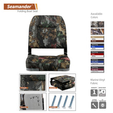Load image into Gallery viewer, Seamander Camouflage Low Back Fold Down Boat Seats (2 Seats)