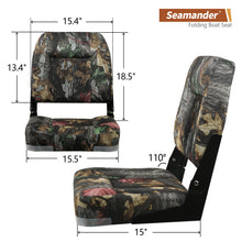 Load image into Gallery viewer, Seamander Camouflage Low Back Fold Down Boat Seats (2 Seats)