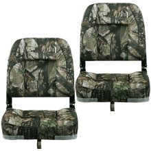 Load image into Gallery viewer, Seamander Camouflage Low Back Fold Down Boat Seats (2 Seats)