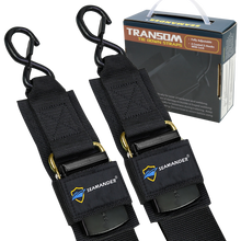 Load image into Gallery viewer, Seamander Marine Boat Trailer 2 inch Trailer Transom Tie-Down Straps, 1 Pair
