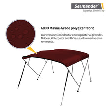 Load image into Gallery viewer, Seamander 4 Bow Bimini Tops,8 Sizes,9 Colors
